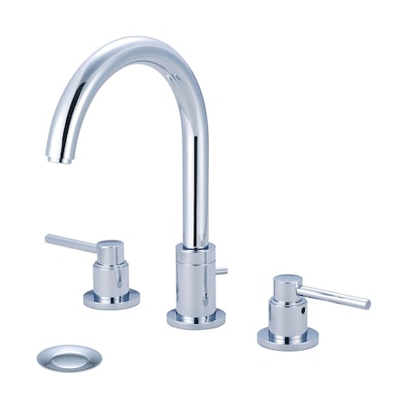 Pioneer Industries Two Handle Widespread Bathroom Faucet, Compression Hose, Chrome, Spout Reach: 5.5" 3MT400